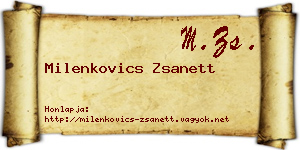 Milenkovics Zsanett névjegykártya